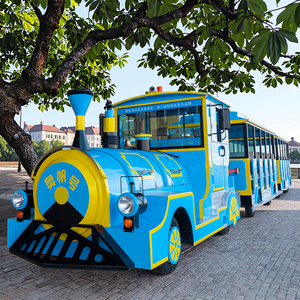 Train touristique électrique sans rails personnalisé, fabricant de trains de parc d'attractions, bus de tourisme 42 places, train routier - Product Image 1