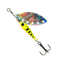 Leurre de pêche spinner métallique 9g, 5 couleurs, cuillère vibrante, hameçon triple tranchant, pour eau douce et eau salée, pour brochet, bar et truite