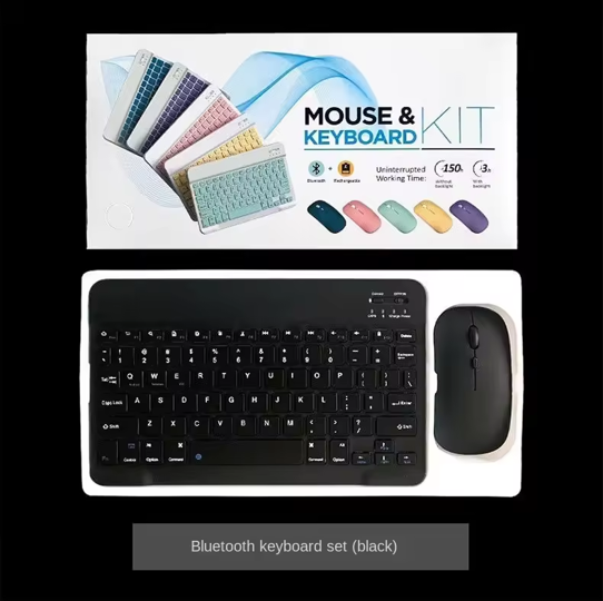 78-Key Dual Mode 2.4G Wireless Keyboard Mouse Combo Slim Ultra Thin Rechargeable for Tablet Laptop PC IOS Android