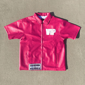 <span class=keywords><strong>Camicia</strong></span> da uomo con Zip in <span class=keywords><strong>pelle</strong></span> di alta qualità e stile stile personalizzato - Product Image 2