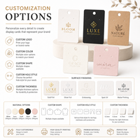Carte de présentation de bijoux personnalisée pour boucles d'oreilles et colliers, avec logo, taille, forme et matériau sur mesure
