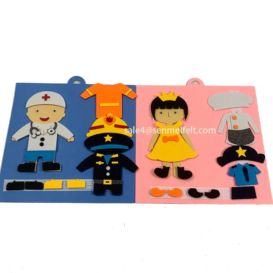 felt doll with clothes dramatic play changing clothes board story educational learning to dress toddler busy toy