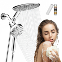 Système de douche magnétique 3 en 1 Galenpoo, pomme de douche à effet pluie avec 8 modes de pulvérisation, douche à main