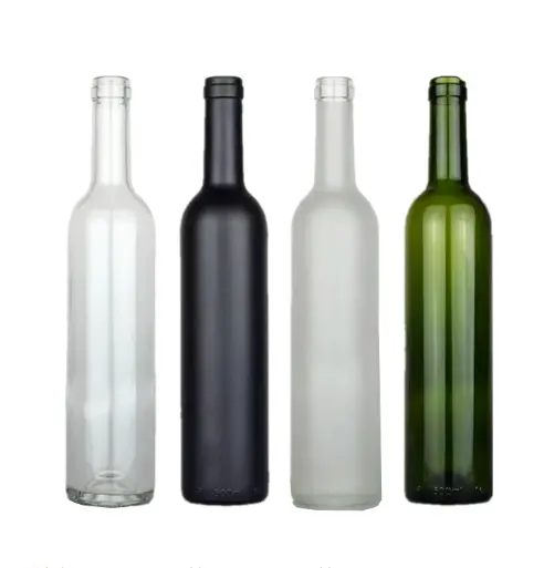 Free sample custom pattern logo premium luxury red wine bottle glass bottle with cap