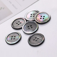 Boutons en coquillage naturel personnalisés, lavables, perles noires papillon à 4 trous, perles plates en nacre noire naturelle pour la décoration de vêtements