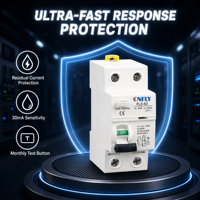 Disjoncteur différentiel électronique et magnétique CNFLY ID 2 pôles 40A 63A 230V avec protection Li, montage sur rail, certifié CE IEC60947-2 6KA