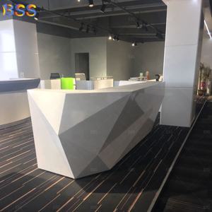 طاولة مكتب للاستقبال, طاولة مكتب للاستقبال بفكرة المنطقة الحداثة استخدام تجاري أبيض كوريان أثاث طاولة مكتب استقبال مخصصة - Product Image 5
