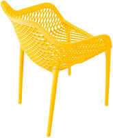 Fauteuil de salle à manger empilable jaune en polypropylène pour extérieur – Chaises modernes en plastique pour appartement/salle de bain – Vente en gros