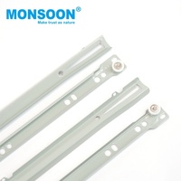 Glissière de tiroir à bille à fermeture automatique à montage inférieur en nylon de 12 pouces, glissière de tiroir en métal avec revêtement en poudre