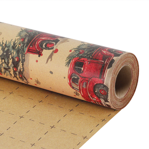Hot Sale Custom Printed Craft Wrapping Paper Vintage Bronzing Elk & Tree Pattern Christmas Gift Packing Paper Roll - Product Image 4
