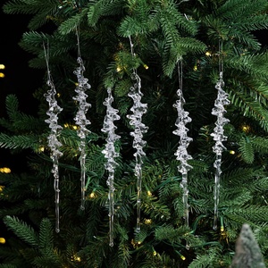 Cross-border Nordic-style Transparent High-transmittance Acrylic <b>Christmas</b> <b>Tree</b> Icicle Ornaments <b>White</b> Ice Crystal Icicle - Product Image 2