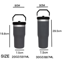 Entrepôt USA 20oz 30oz Gobelet à paille pour étudiant Bouteille d'eau isolée sous vide à double paroi