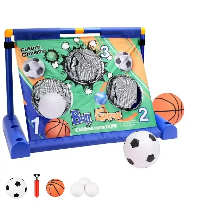 2 in 1 listrik bergerak Sepakbola Goal Post Portable Net olahraga permainan Target melempar latihan mainan