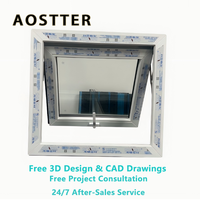 Ventana Abatible de PVC AOSTTER con Protección de Privacidad, Vidrio Reflectante con Espejo Unidireccional, Reducción de Calor Solar, Insonorización para Ciudad