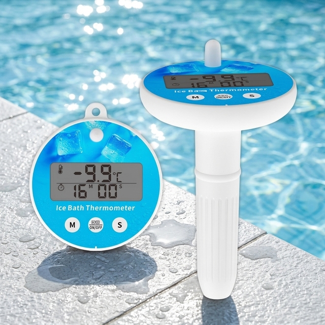 New Waterproof Digital Display Floating Ice Bath & Swimming Pool Thermometer with Child Lock and Countdown Function