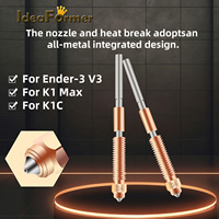 Accessoires pour imprimante 3D, filament durable 0,4 mm/1,75 mm, buse V3 Lingxi, alliage de cuivre argent + bronze, alliage de titane, utilisé pour K1 Max