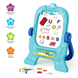 Lavagna Pieghevole Cancellabile per Bambini, Cavalletto da Disegno Fai-da-Te, Giocattolo Educativo per Scrittura e Disegno - Product Image 5