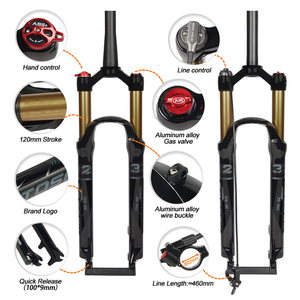 Fourche de suspension TOSEEK personnalisée en alliage d'aluminium pour <span class=keywords><strong>VTT</strong></span>, <span class=keywords><strong>axe</strong></span> <span class=keywords><strong>traversant</strong></span> 15*110mm, compatible 27.5/29 pouces, pour freins à disque, pièces de vélo - Product Image 1