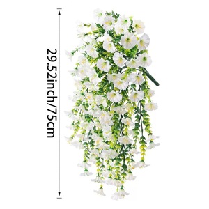Grandes <span class=keywords><strong>fleurs</strong></span> artificielles en soie plastique - Guirlandes d'eucalyptus et de volubilis, <span class=keywords><strong>fleurs</strong></span> trompette pour décoration murale, idéales pour mariages en extérieur et la maison - Product Image 2