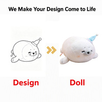 Coussin en peluche phoque super doux et adorable, poupée animal marin pour décoration de canapé et chambre, cadeau d'anniversaire, logo personnalisé, vente en gros