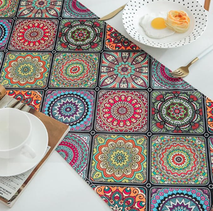 Nappe marocaine en polyester résistante à l'eau pour pique-nique, plage, fête en plein air, ronde ou rectangulaire - Product Image 4