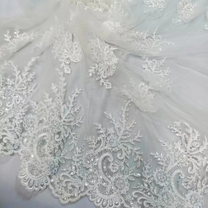 Ái lực mới đến vải 3D ba chiều lưới sequin vải cho váy cưới - Product Image 2