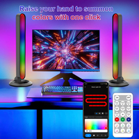 Lampe de bureau d'ambiance pour chambre à coucher avec miroir lumineux, contrôle par application, LED RVB, design moderne, salle de jeux, lot de 2, lumière musicale, ABS