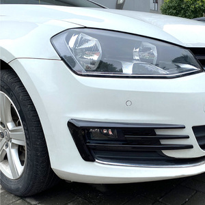 Couvre-ventouses de phares antibrouillard Volkswagen Golf 7 2013-2016, texture carbone noir piano, autocollants adhésifs pour voiture - Product Image 4