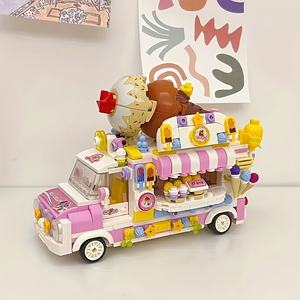 Jouets d'assemblage <span class=keywords><strong>de</strong></span> blocs <span class=keywords><strong>de</strong></span> construction Zhegao, modèle <span class=keywords><strong>de</strong></span> chariot <span class=keywords><strong>de</strong></span> fruits, <span class=keywords><strong>de</strong></span> gâteaux, <span class=keywords><strong>de</strong></span> sushis et <span class=keywords><strong>de</strong></span> hamburgers en plastique, ensemble cadeau pour filles, compatible avec <span class=keywords><strong>LEGO</strong></span> - Product Image 3