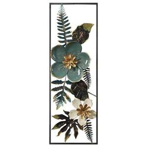 Design <b>for</b> Living Room and <b>Bedroom</b> <b>Wall</b> Mounted Decoration Set of 2 Modern 3D Metal <b>Wall</b> Art Flowers and Leaves - Product Image 4