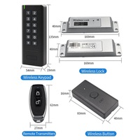 Kit de Sistema de Control de Acceso Biométrico Inalámbrico con Teclado RFID IC ID de 125KHz/13.56MHz IP65, Control Remoto para Desbloqueo de Puerta y Portón