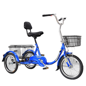 Triciclo per Adulti Monovelocità, Bici a Tre Ruote <span class=keywords><strong>Mini</strong></span> Cargo con Cerchi in Alluminio, Capacità di Carico 200kg, Veicolo per Anziani - Product Image 1