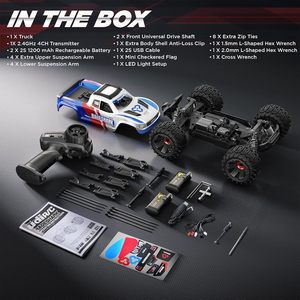 รถบรรทุกออฟโรด UDIRC Fast All-Terrain ขนาด 1:16 ความเร็ว 56 ไมล์ต่อชั่วโมง ขับเคลื่อน 4 ล้อ ระบบควบคุมระยะไกล 2.4Ghz แบบ RTR รถบรรทุกมอนสเตอร์สำหรับงานหนัก ความเร็ว 56 ไมล์ต่อชั่วโมง - Product Image 3