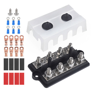 Battery Terminal Block M10 M8 Dual Row 4 Way Busbar <b>Kit</b> For RV Yacht <b>Electrical</b> Systems - Product Image 1