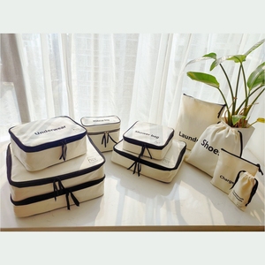 Cubes de voyage à compression pour l'extérieur, 9 pièces, sac à linge extensible, ensemble de valises de rangement pour bagages - Product Image 5