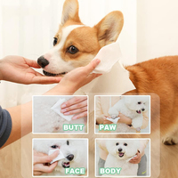 Lingettes nettoyantes pour le corps, le menton et les pattes des animaux de compagnie avec logo personnalisé, formule douce, lingettes humides sûres pour le toilettage des chiots