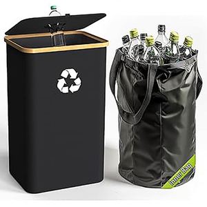 Poubelle de recyclage amovible et réutilisable pour bouteilles et canettes, pour cuisine, intérieur, maison, poubelle de recyclage de 1 gallon - Product Image 2