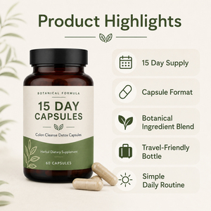 Cápsulas Detox para Limpieza de Colon de 15 Días, Quemador de Grasa Certificado, con Magnesio para la Salud Intestinal Natural y Refuerzo del Sistema Inmunitario - Product Image 5