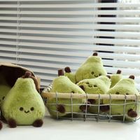 Sac à main en peluche en forme de poire mignonne, pendentif pour sac d'école, style Ins, jouets en peluche pour enfants, peluche courte