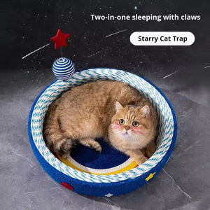 Nid pour chat intégré avec corde de chanvre résistante à l'usure et anti-déchirure, griffoir à motif solide et accessoire de lit pour griffoir à griffes - Product Image 3