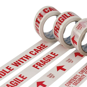 Cajas de Envío Personalizadas de BOPP con Logotipo, Embalaje Impermeable de una Sola Cara, Cinta de Sellado de Cartón, Asa Roja, Marcado de Cuidado y Frágil - Product Image 2