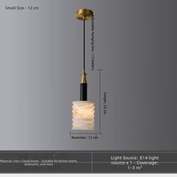 Suspension minimaliste en albâtre naturel, luminaire suspendu en marbre à tête unique pour îlot de cuisine et chambre à coucher