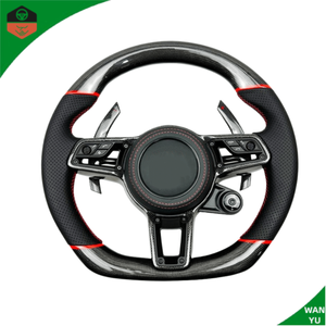 Volante Deportivo de Cuero y Fibra de Carbono Mejorado para <span class=keywords><strong>Porsche</strong></span> Cayman, Panamera, Macan, Cayenne, 718, 918, 911, 992 - Product Image 3