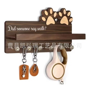 Wooden storage rack, entryway storage rack, creative wooden dog paw shaped hooks, wall-mounted <b>key</b> <b>hanger</b> hooks - Product Image 2