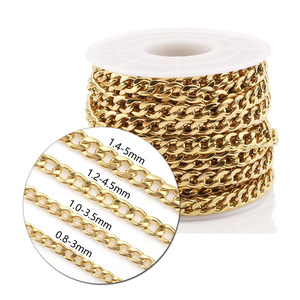 Wholesale Aceworks NCS51035-M PVD Coated 18k Stainless Steel NK Cuban Link Chain 10m Roll for Bracelet Necklace Making - Product Image 1