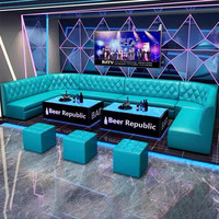 Ensemble canapé et table basse en PU de luxe sur mesure pour KTV, home cinéma, cabine de karaoké, salles de fête