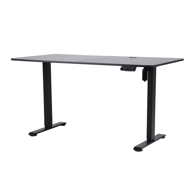 New Design Single Motor Large Black Office Table Ergonomic Smart Stand up Desk Electric Height Adjustable Standing Desk Frame