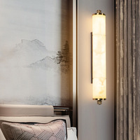 Applique murale LED moderne de luxe en albâtre, lumière blanche chaude encastrée pour salle de bain