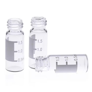 Amber <b>Glass</b> <b>Vial</b> 2Ml 12x32mm Flat Base 9-425 Screw Thread HPLC Laboratory Sample <b>Vial</b> - Product Image 3