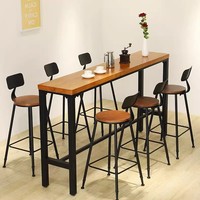 Ensemble de meubles de salle à manger modernes et écologiques, table haute en fer forgé, table basse, table de bar longue et étroite